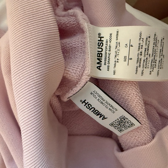 BRAND NEW - AMBUSH Pink Cropped Fitted Hoodie - Picture 7 of 7
